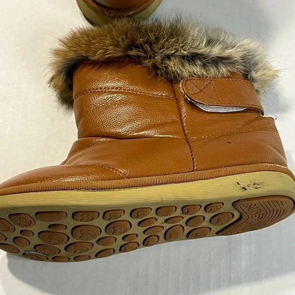 Comfy Kids KuBabby Faux Fur trim girls Ankle snow boots size 11M (30)color brown - Picture 9 of 12